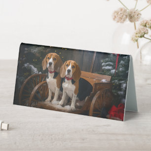 Beagle Snowy Sleigh Christmas Decor