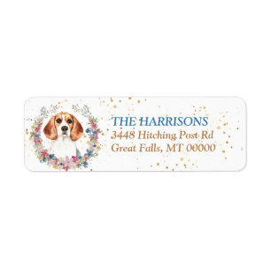 Beagle Spring Flowers Wreath