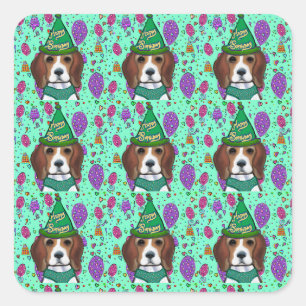 BEAGLE  SQUARE STICKER