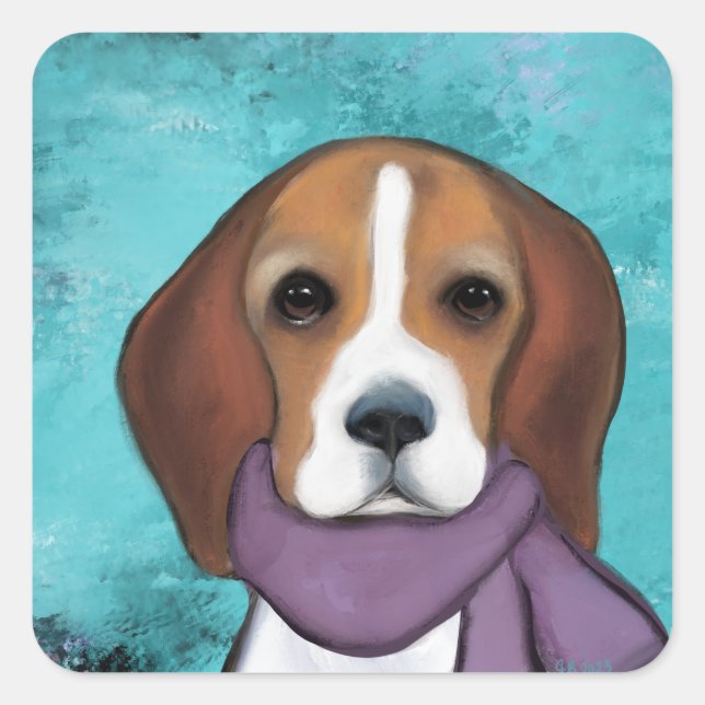 Beagle Square Sticker (Front)