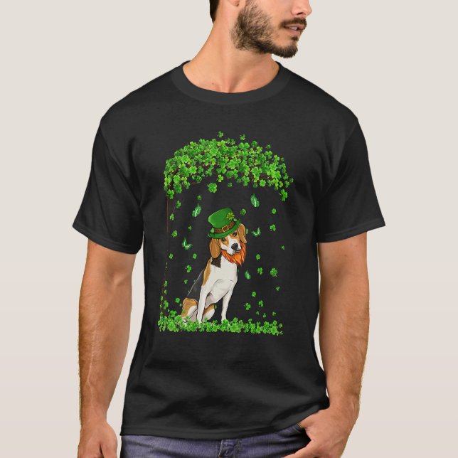 Beagle St Patricks Day Lover Irish Shamrock Dog Lo T-Shirt (Front)