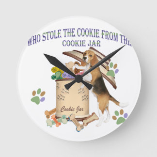 Beagle Stole The Cookie From The Cookie Jar Round Clock