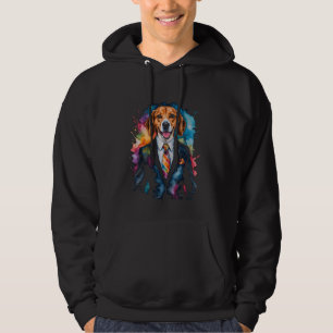 Beagle Suit Dog Colourful Funny Animal Art Print G Hoodie