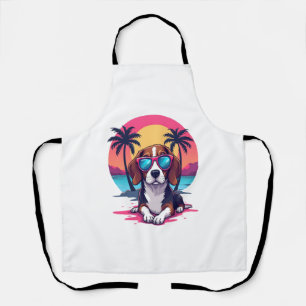 Beagle Sunset Background Shirt, Beagle Mom, Beagle Apron