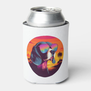 Beagle Sunset Background Shirt, Beagle Mum, Beagle Can Cooler