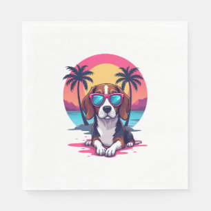 Beagle Sunset Background Shirt, Beagle Mum, Beagle Napkin