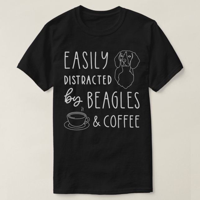 Beagle T shirt, Beagle Lover , Beagles & Coffee T-Shirt (Design Front)