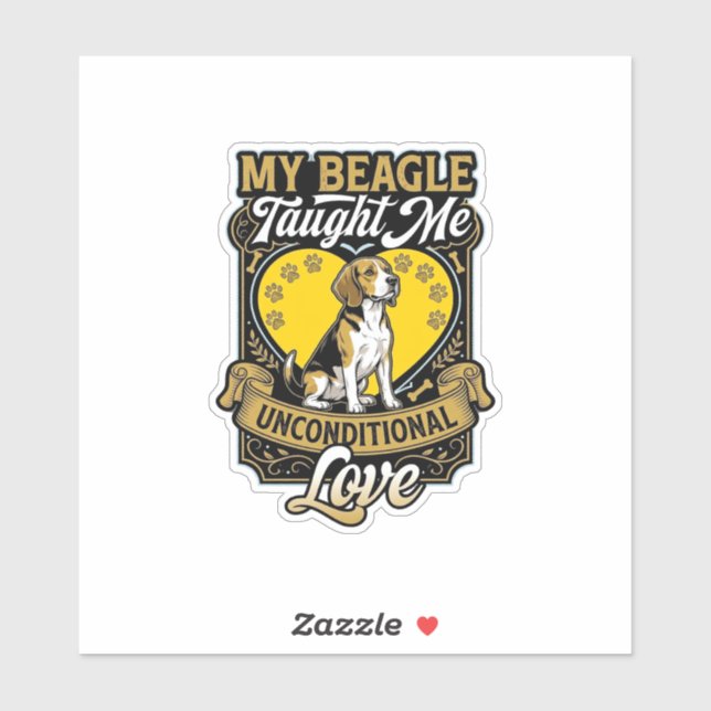 Beagle Taught Me Unconditional Love Dog Heart Paws (Sheet)