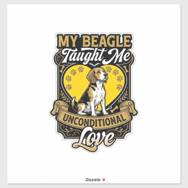 Beagle Taught Me Unconditional Love Dog Heart Paws (Sheet)