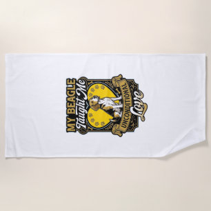 Beagle Taught Me Unconditional Love Dog Heart Paws Beach Towel