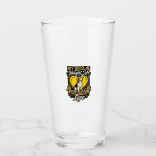 Beagle Taught Me Unconditional Love Dog Heart Paws Glass