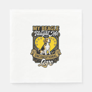 Beagle Taught Me Unconditional Love Dog Heart Paws Napkin