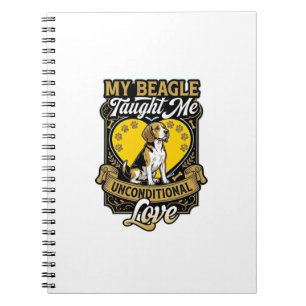 Beagle Taught Me Unconditional Love Dog Heart Paws Notebook