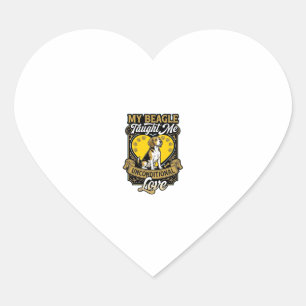 Beagle Taught Me Unconditional Love Dog Heart Paws Sticker