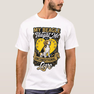 Beagle Taught Me Unconditional Love Dog Heart Paws T-Shirt