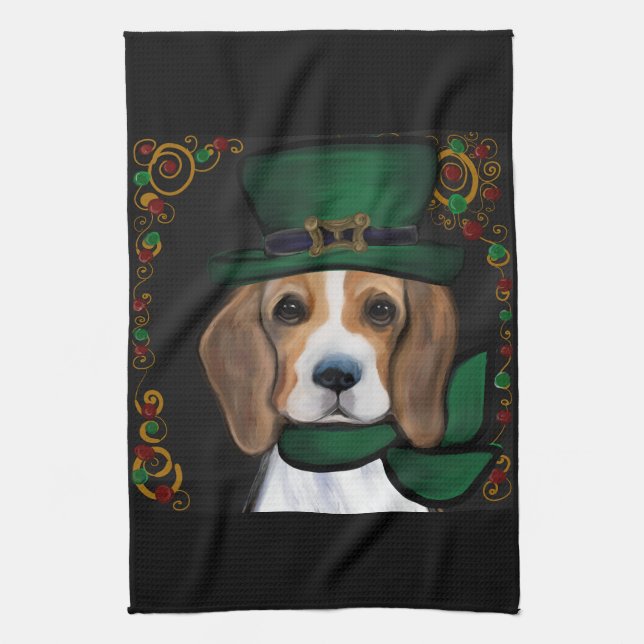 Beagle        tea towel (Vertical)