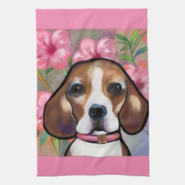 Beagle           tea towel (Vertical)