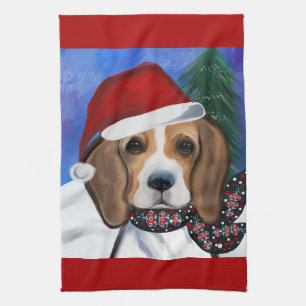 Beagle tea towel