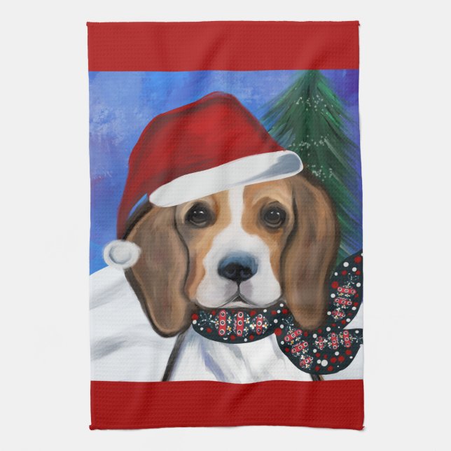 Beagle         tea towel (Vertical)