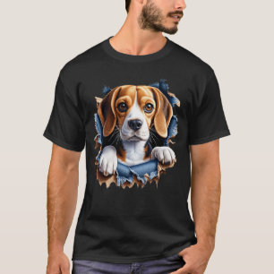 Beagle Tearing Out Ripping Through Clothes Beagle T-Shirt
