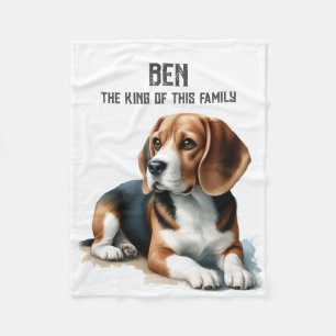 Beagle - THE KING OF THIS FAMILY Fleece Blanket