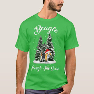 Beagle Through The Snow Christmas  T-Shirt