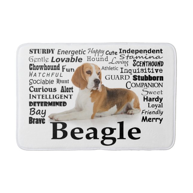 Beagle Traits Bath Mat (Front)