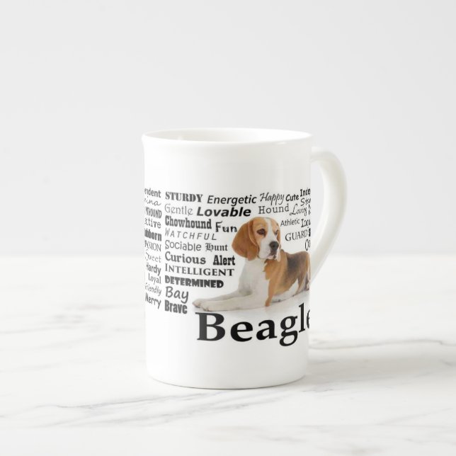 Beagle Traits Bone China Mug (Front Right)