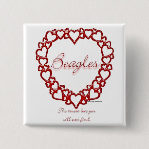 Beagle True Love 15 Cm Square Badge