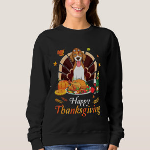 Beagle Turkey Costume Wine Pie Pumpkin Happy Thank Sweatshirt