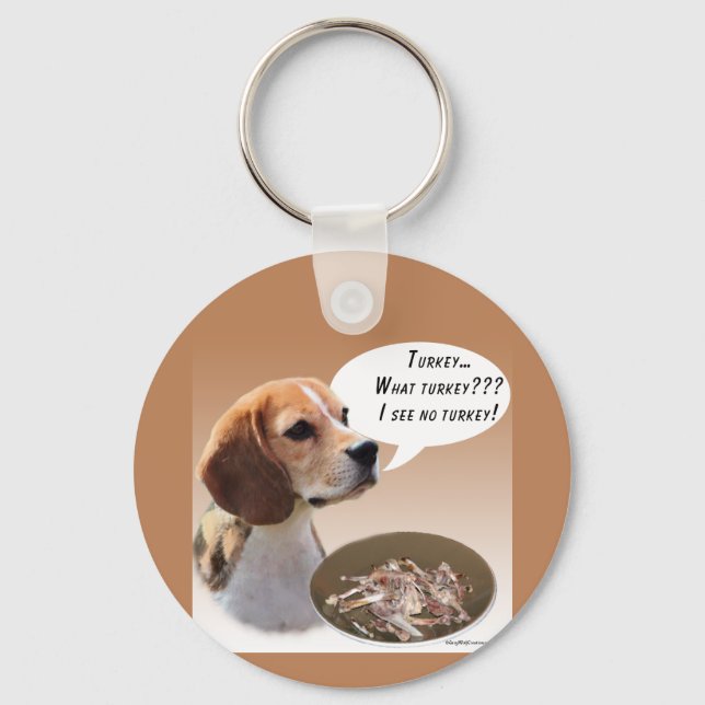 Beagle Turkey Key Ring (Front)