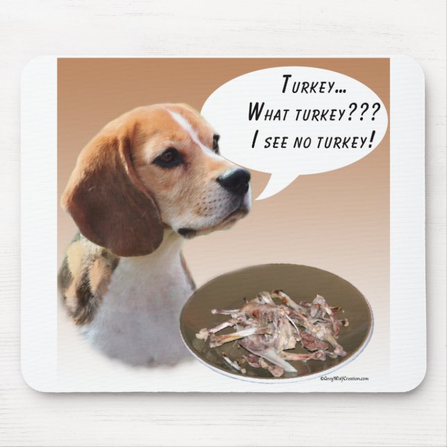 Beagle Turkey Mouse Mat (Front)