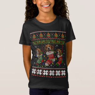 Beagle Ugly Christmas Beagle Dog Cute Socks Xmas T-Shirt