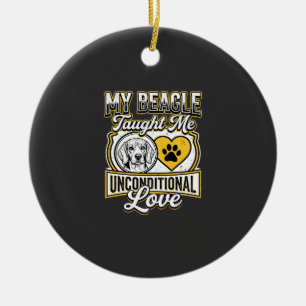 Beagle Unconditional Love Dog Owner Ceramic Tree Decoration