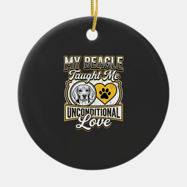 Beagle Unconditional Love Dog Owner Ceramic Tree Decoration (Front)