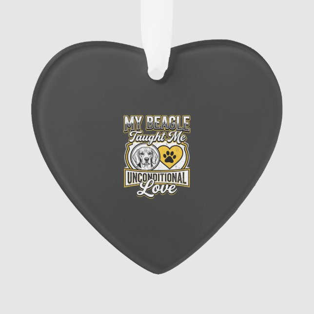 Beagle Unconditional Love Dog Owner Ornament (Front)