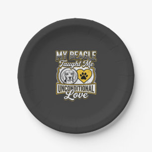Beagle Unconditional Love Dog Owner Paper Plate