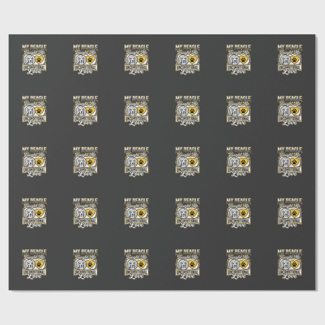 Beagle Unconditional Love Dog Owner Wrapping Paper (Flat)
