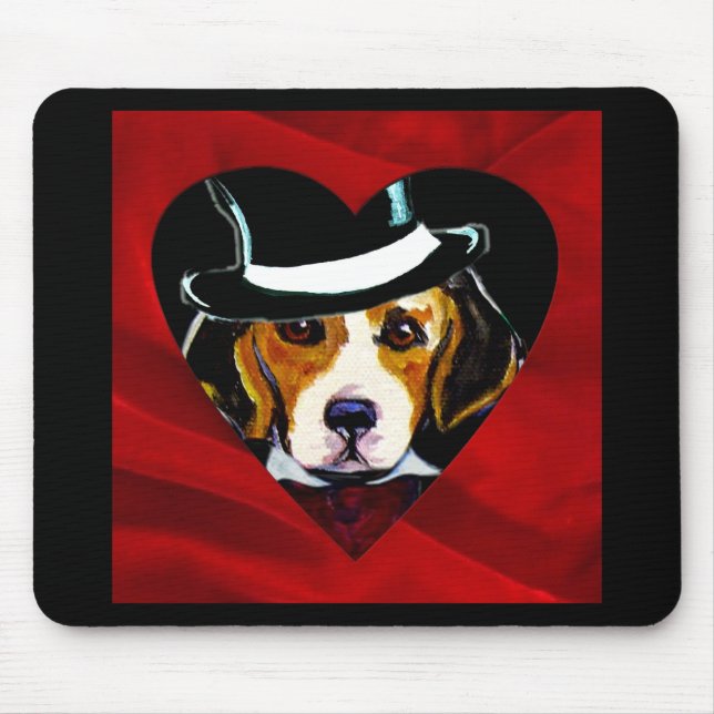 Beagle Valentine Gifts Mouse Mat (Front)