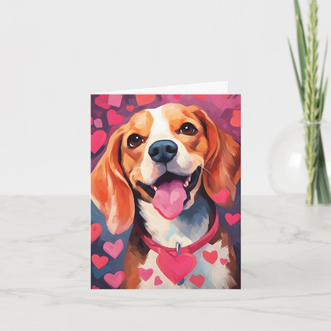 Beagle Valentines day Card (Front)