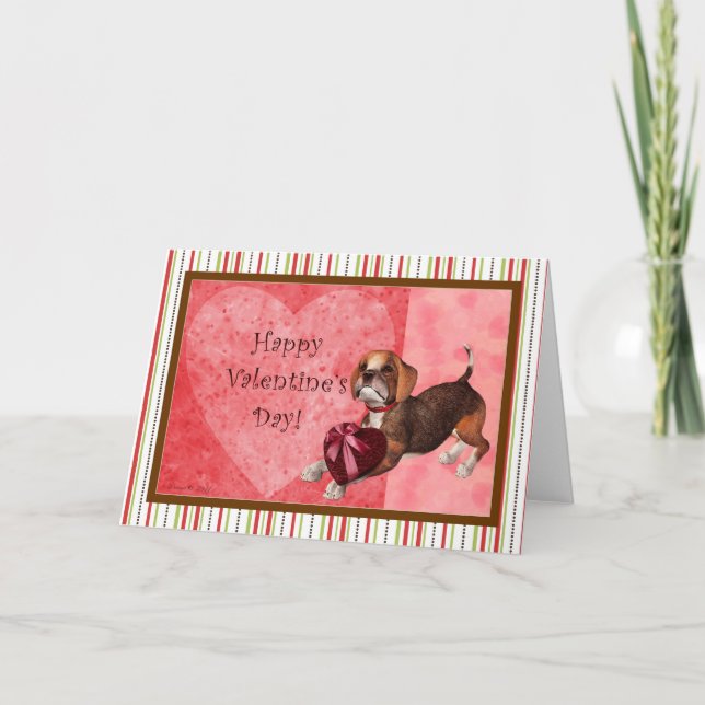 Beagle Valentine's Day Card - Blank Inside (Front)