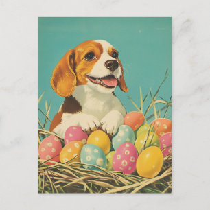 Beagle Vintage Easter Postcard
