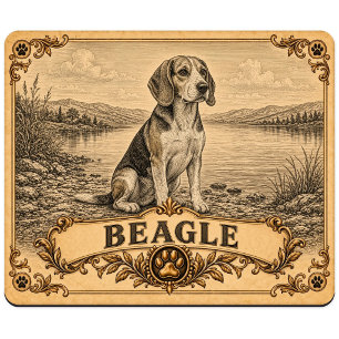 Beagle, Vintage Heritage Dog Mouse Mat