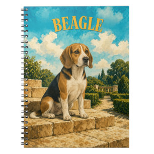 Beagle, Vintage Watercolor Dog Art Notebook