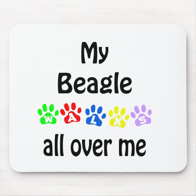Beagle Walks Design Mouse Mat (Front)