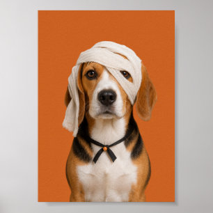 Beagle Wall Art — Halloween Mummy Pet Portrait
