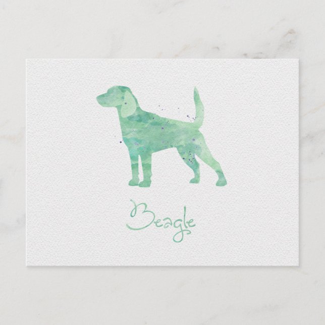 Beagle Watercolor Design Postcard (Front)