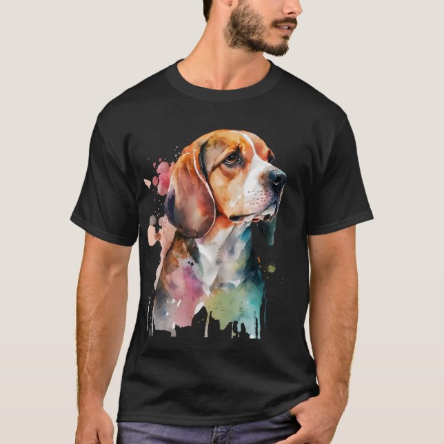 Beagle Watercolor Tshirt Design (Front)