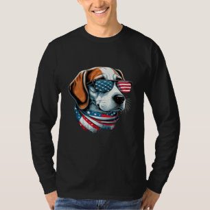 Beagle Waving The American Flag Proud T-Shirt