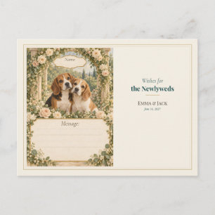 Beagle Wedding Guest Book Wishes Postcard